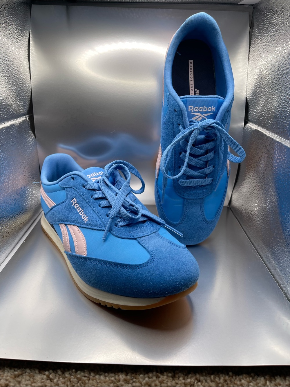 Reebok Blue & white panther 7.5 women’s  Classic Retro Runner Sneakers